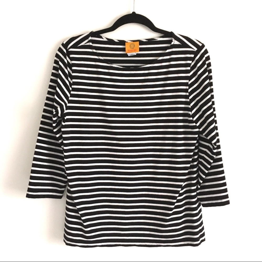 Ruby Rd. Basic Black & White Striped Tee - image 1